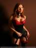 Красивая голая рыжая девушка в черных чулочках, фото 1