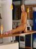 Гимнастика молоденькой блондинки на кухне голышом (18 фото), фото 4