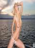 Белый купальник фото модели Дженнифер с большими грудями, фото 5